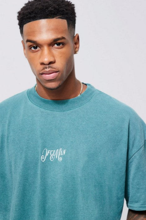 OVERSIZED OVERDYE WORLDWIDE FLORAL GRAPHIC T-SHIRT