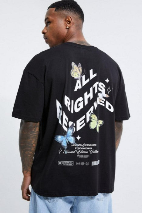Oversized Butterfly Back Graphic T-shirt