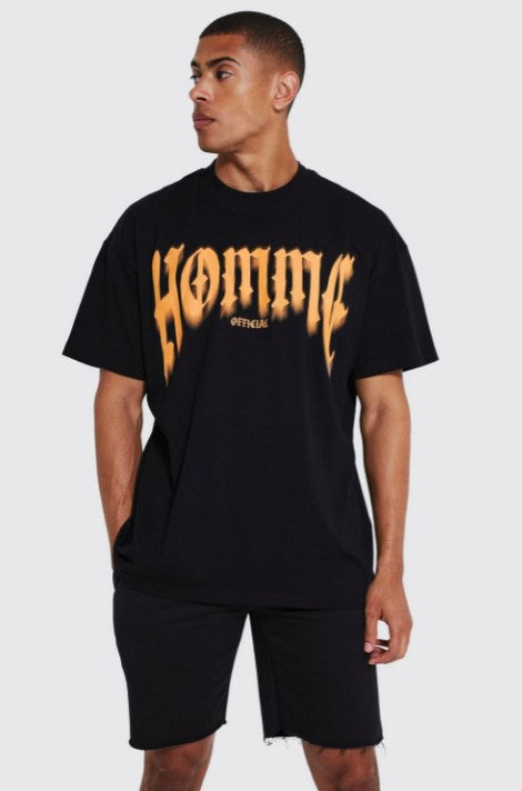 OVERSIZED EXTENDED NECK HOMME T-SHIRT