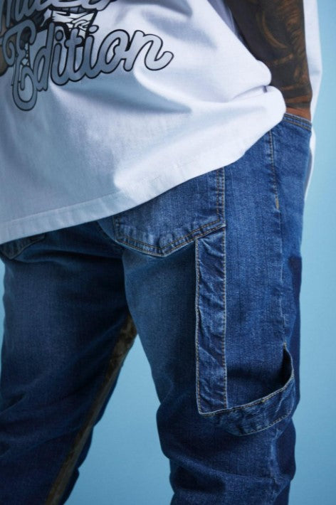 LIL TJAY SKINNY STRETCH CAMO GUSSET CARPENTER JEAN