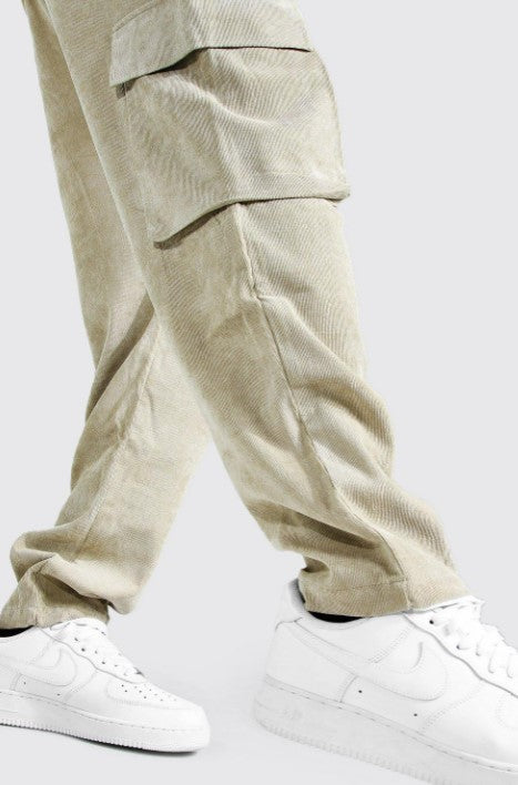 CORDUROY STRAIGHT LEG CARGO PANTS