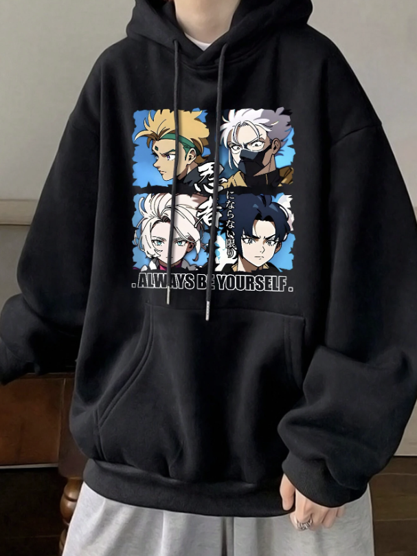 Men's Cartoon Printed Hoodie