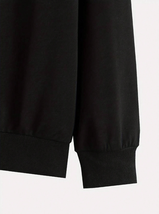 Men's Long Sleeve Pullover Sweatshirt With Letter Pattern