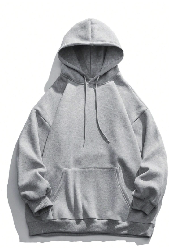 Men Car Print Kangaroo Pocket Drawstring Hoodie