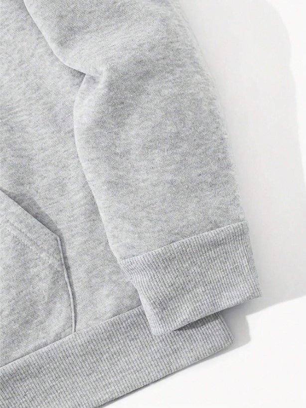 Men Car Print Kangaroo Pocket Drawstring Hoodie