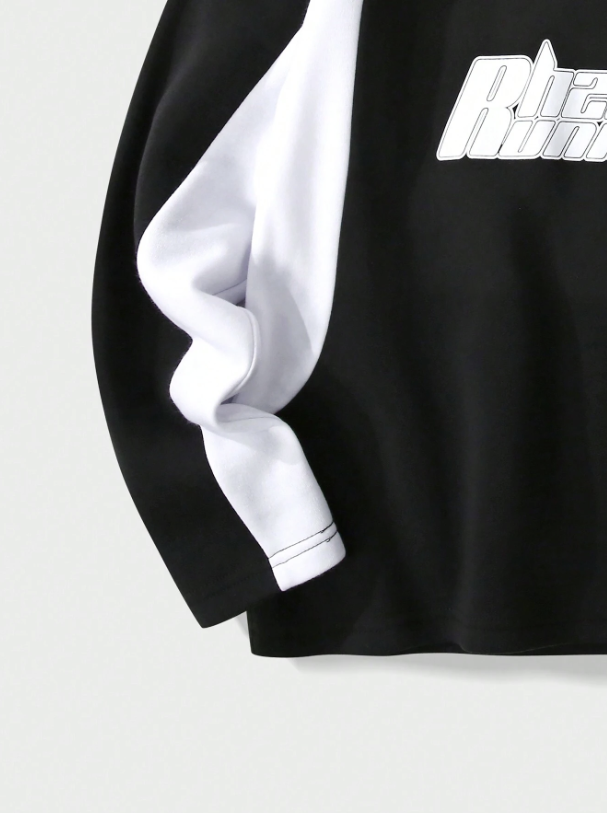 Manfinity Men Letter Graphic Raglan Sleeve Sweatshirt