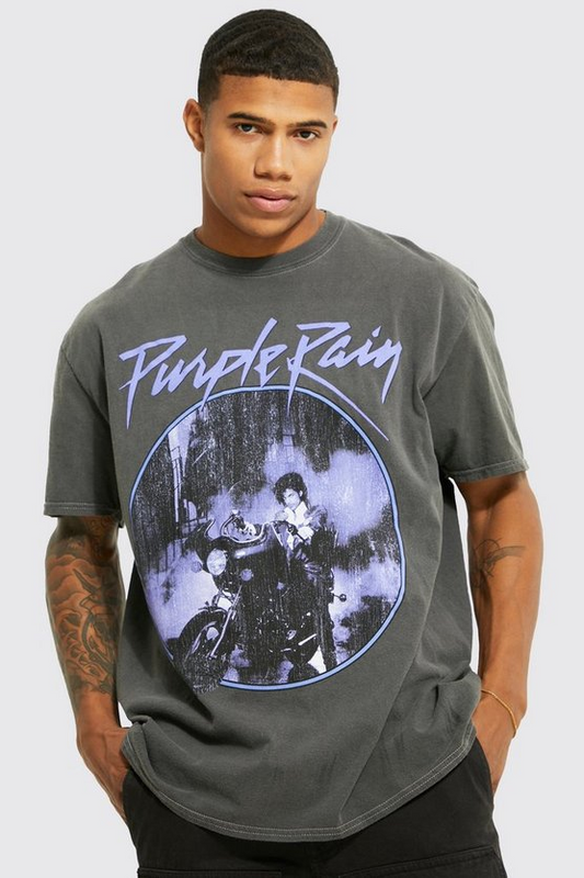 Camiseta Prince extragrande con licencia de lavado ácido